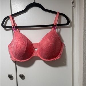 Women's Lace Underwire Bra - Coral Pink